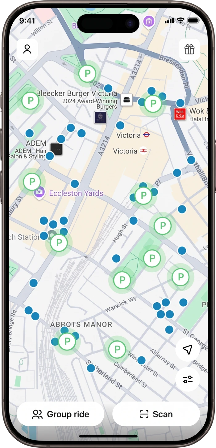 E-Hop App Map Preview